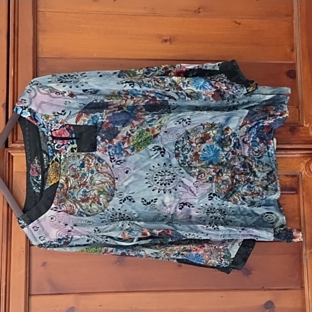 Citron Santa Monica rayon and silk tunic top size xl